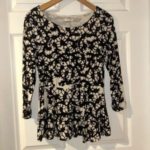 anthropologie peplum asymmetrical flowy top